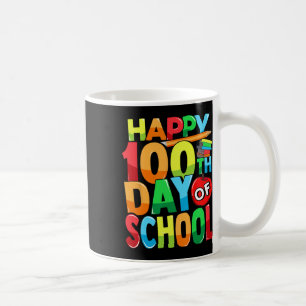 Frohe 100. Schultag Lehrer Kinder Kind Glücklich Kaffeetasse