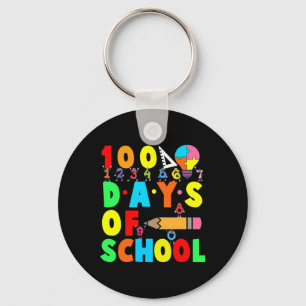 Frohe 100. Schultag Lehrer Kinder Kind Glücklich Schlüsselanhänger
