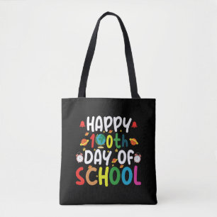 Frohe 100. Schultag Lehrer Schüler Tasche