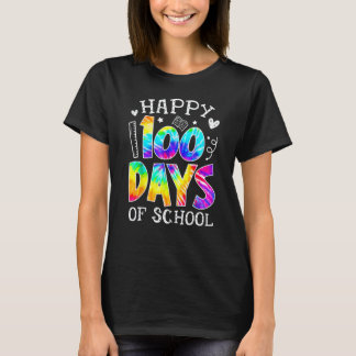 Frohe 100. Schultag Lehrer Schüler Tie Dye T-Shirt