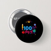 Frohe 100. Schultage 100 Tage schlauer Lehrer Button (Vorne & Hinten)