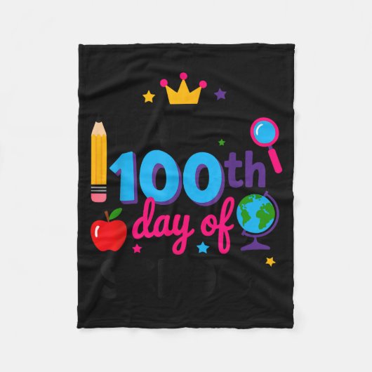 Frohe 100. Schultage 100 Tage schlauer Lehrer Fleecedecke (Vorderseite)