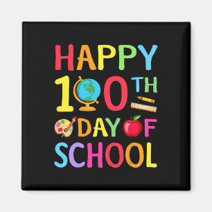 Frohe 100. Schultage 100 Tage Schule lehren Magnet