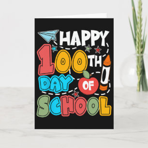 Frohe 100 Schultage Apfel Lehrer Schüler Spaß Karte