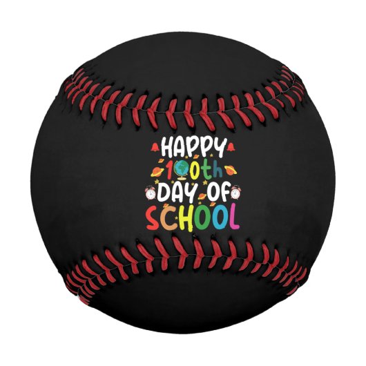 Frohe 100. Schultage Lehrer Schüler Baseball (Vorderseite)