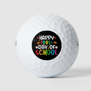 Frohe 100. Schultage Lehrer Schüler Golfball