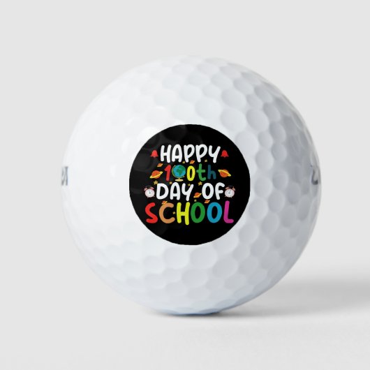 Frohe 100. Schultage Lehrer Schüler Golfball (Vorderseite)