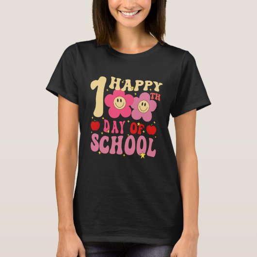 Frohe 100. Schultage Lehrer Schüler Kinder T-Shirt (Vorderseite)