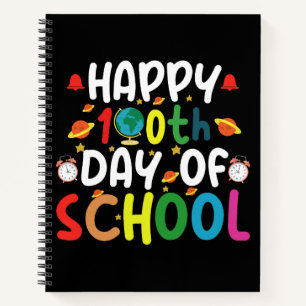 Frohe 100. Schultage Lehrer Schüler Notizblock