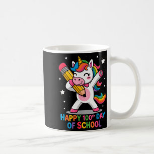 Frohe 100. Schultage Süßes Regenbogen Einhorn Frau Kaffeetasse