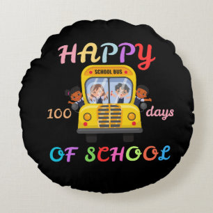 FROHE 100 TAGE IN DER SCHULE, ZURÜCK IN DIE SCHULE RUNDES KISSEN