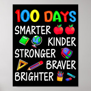Frohe 100 Tage Schule 100. Tag der Schule Kinder  Poster