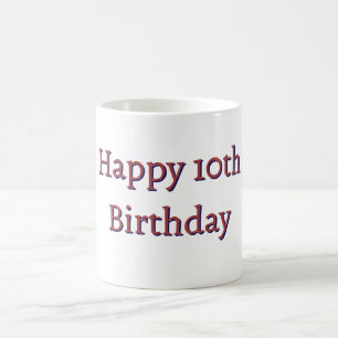 frohe 10. Geburtstag pink blau einfache minimale N Kaffeetasse