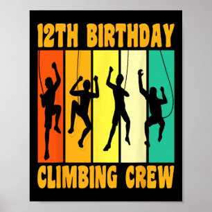 Frohe 12 Geburtstag 12 Jahre alter Kletterer Klett Poster