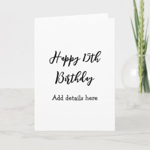 Frohe 15. Geburtstag Name Quinceanera Details einf Karte