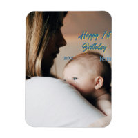 Frohe 1. Geburtstag Kinder Baby Mutter blau gelb p