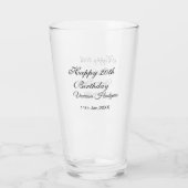 Frohe 20. Geburtstag name datum einfach minimal Glas (Rückseite)