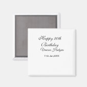 Frohe 20. Geburtstag name datum schlicht minimal Magnet (Vorderseite/Rückseite)