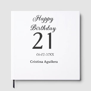 Frohe 21. Geburtstag fettschrift einfache Namen mi Gästebuch