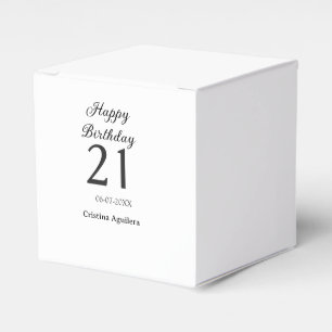 Frohe 21. Geburtstag fettschrift einfache Namen mi Geschenkschachtel