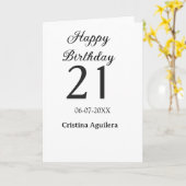 Frohe 21. Geburtstag fettschrift einfacher Name mi Karte (Gelbe Blume)