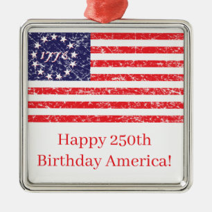 Frohe 250. Amerika Ornament Aus Metall