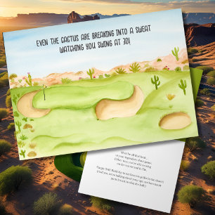 Frohe 30. Geburtstag Desert Golf Course Wasserfarb Karte
