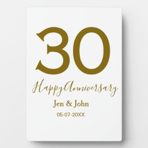 Frohe 30. Hochzeitstag Name Datum goldene fettschr Fotoplatte