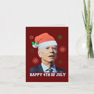 Frohe 4. Juli Biden Weihnachtsmann Hut Lustig  Feiertagskarte