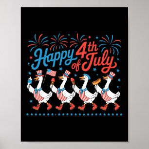 Frohe 4. Juli-Enten Unabhängigkeitstag Amerikanisc Poster