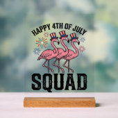 Frohe 4. Juli Flamingo Squad Vektor Design_1 Acrylschild (Neutral)