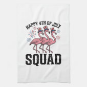 Frohe 4. Juli Flamingo Squad Vektor Design_1 Geschirrtuch (Vertikal)