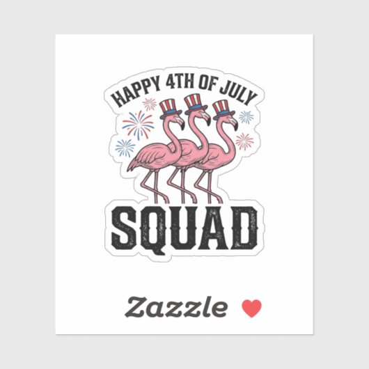 Frohe 4. Juli Flamingo Squad Vektordesign_1 Aufkleber (Blatt)