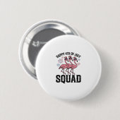 Frohe 4. Juli Flamingo Squad Vektordesign_1 Button (Vorne & Hinten)