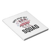 Frohe 4. Juli Flamingo Squad Vektordesign_1 Notizblock (angewinkelt)