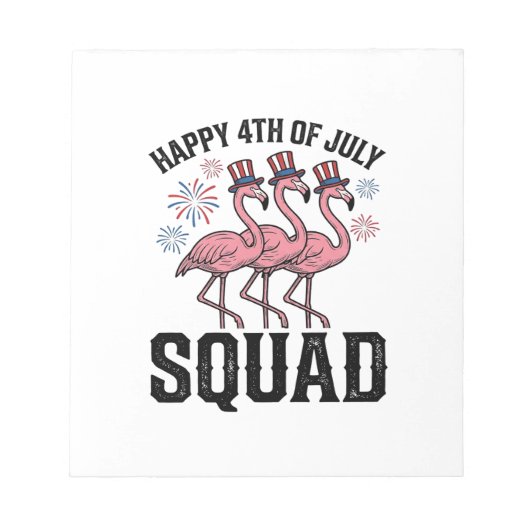 Frohe 4. Juli Flamingo Squad Vektordesign_1 Notizblock (Vorderseite)