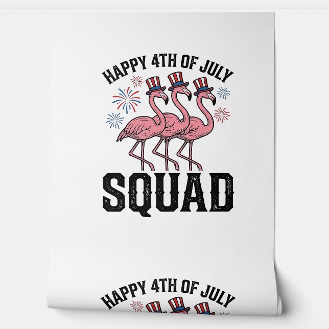 Frohe 4. Juli Flamingo Squad Vektordesign_1 Tapete (Abrollen)