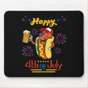 Frohe 4. Juli Hot Dog Sonnenbrille amerikanische F Mousepad