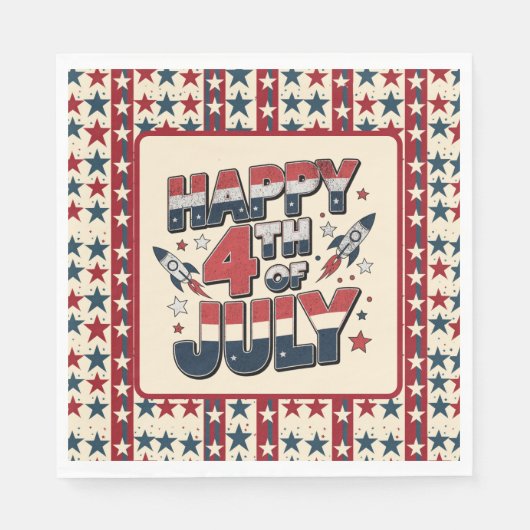 Frohe 4. Juli Serviette (Vorderseite)