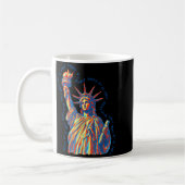 Frohe 4. Juli Statue Of Liberty Retro Kaffeetasse (Links)