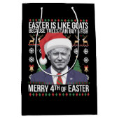 Frohe 4. Osterfest Biden Ugly Weihnachten Mittlere Geschenktüte (Vorderseite)