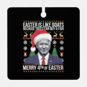 Frohe 4. Osterfest Biden Ugly Weihnachten Ornament Aus Metall (Vorderseite)