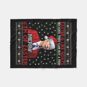 Frohe 4. Osterfest Joe Biden Ugly Xmas Geschenk Fleecedecke (Vorderseite (Horizontal))