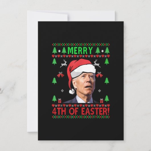Frohe 4. Osterfest Joe Biden Weihnachten Einladung (Vorderseite)