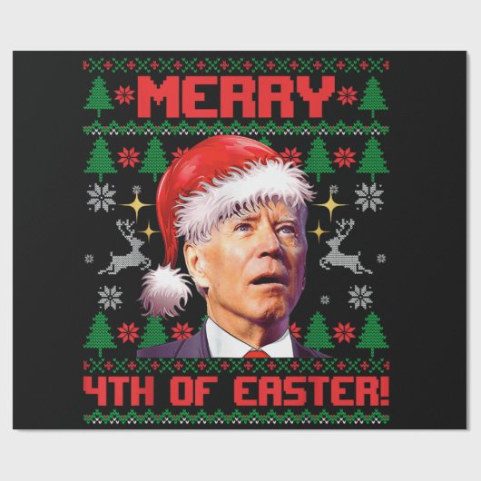 Frohe 4. Osterfest Joe Biden Weihnachten Geschenkpapier (Flach)