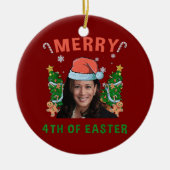 Frohe 4. Osterfest Kamala Harris Weihnachten Keramik Ornament (Vorne)