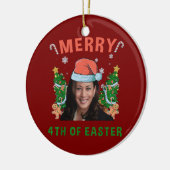 Frohe 4. Osterfest Kamala Harris Weihnachten Keramik Ornament (Links)