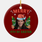 Frohe 4. Osterfest Kamala Harris Weihnachten Keramik Ornament (Hinten)