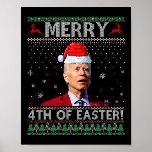 Frohe 4. Ostern Lustiger Joe Biden Weihnachten Häs Poster