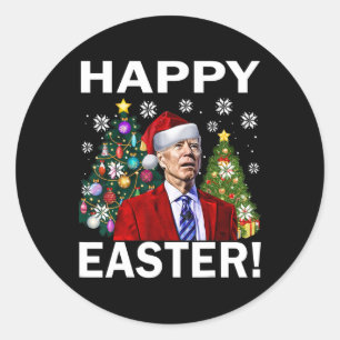 Frohe 4. Ostern Lustiger Joe Biden Weihnachten Häs Runder Aufkleber